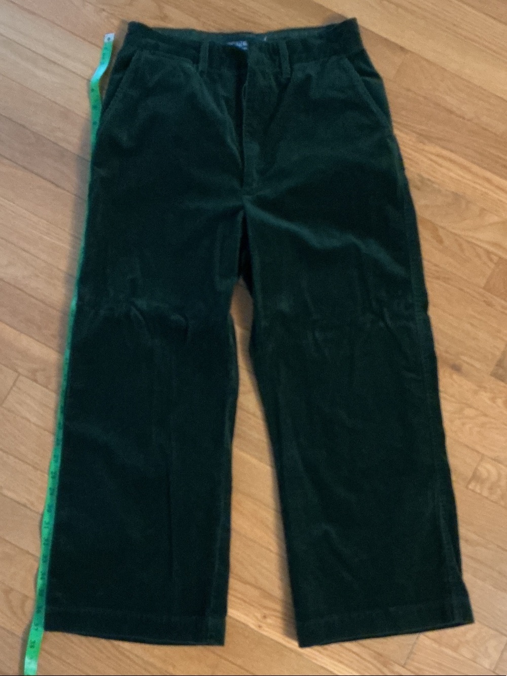Ralph Lauren Dark Green cropped Corduroy Wide-Leg Pants
